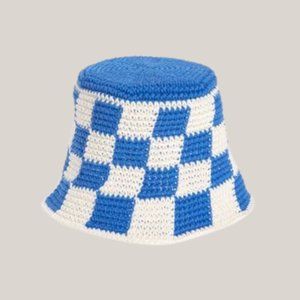 NWOT MEMORIAL DAY Dishrag Check Crochet Bucket Hat 1